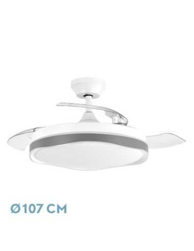 Ventilador DC BLONDI Blanco/Gris 3ASPAS 107D