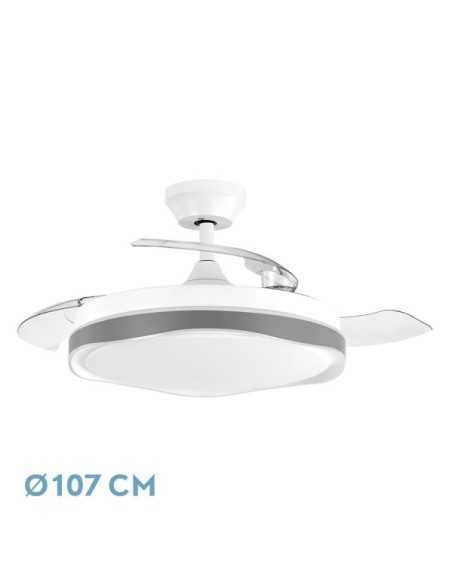 Ventilador DC BLONDI Blanco/Gris 3ASPAS 107D