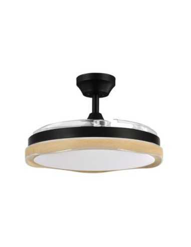 Ventilador DC BLONDI Negro/Madera 3ASPAS107D