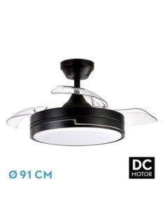 Ventilador DC 48W OLIMPIA Negro 3ASPAS 91D 4800LM