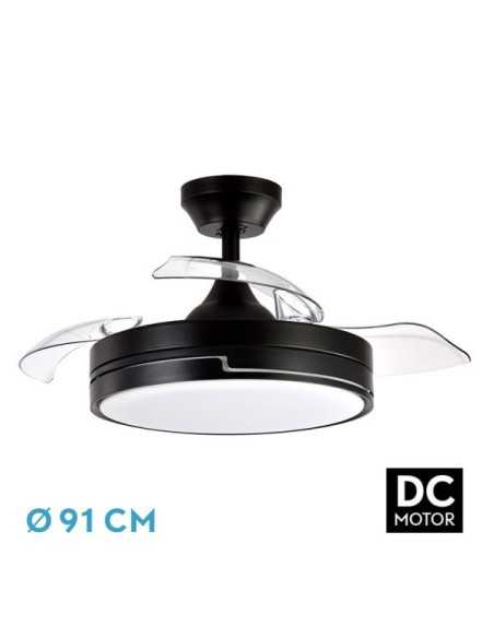 Ventilador DC 48W OLIMPIA Negro 3ASPAS 91D 4800LM