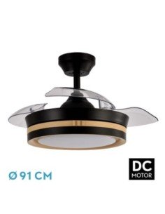 Ventilador de Techo DC VIPER Negro/Madera 48W 3 Aspas 91D 2