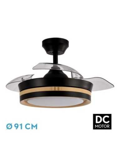 Ventilador DC VIPER Negro/Madera 48W 3ASPAS 91D