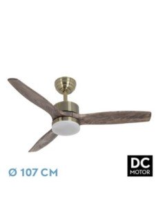 Ventilador DC TORINO 24W CUERO 3ASPAS ROBLE 6VEL