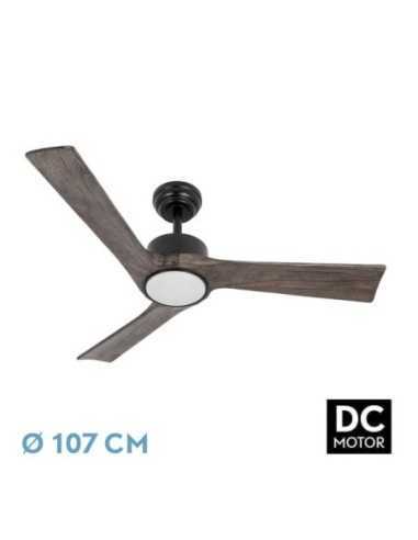 Ventilador DC ORINOCO 24W Negro 3ASPAS ROBLE
