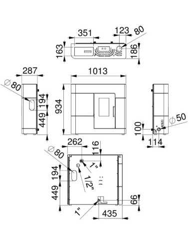 Estufa Hidro Pellet BRONPI Clara Hydro Negro | Hogar Cahersa