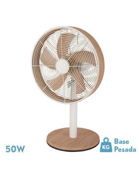 Ventilador Sobremesa ALCAÑIZ Blanco/Haya 3VEL.45W