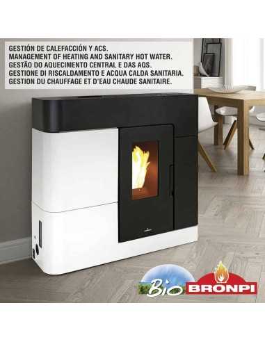 Estufa Hidro Pellet BRONPI Clara Hydro Negro | Hogar Cahersa
