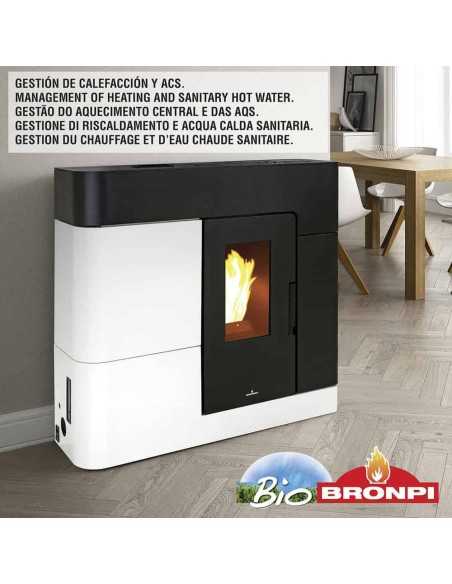 Estufa Hidro Pellet BRONPI Clara Hydro Negro | Hogar Cahersa