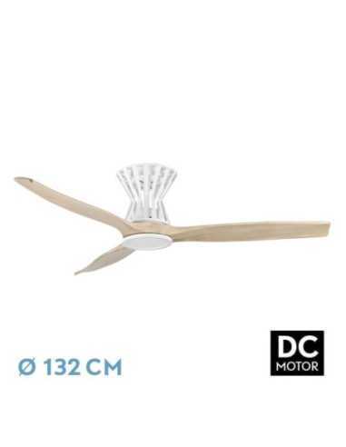 Ventilador DC BALTIR 18W Blanco/Haya 3ASPAS 132D