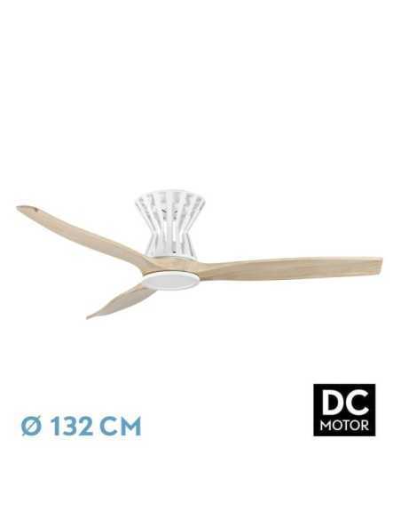 Ventilador DC BALTIR 18W Blanco/Haya 3ASPAS 132D