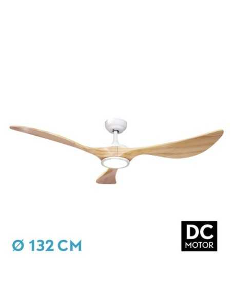 Ventilador DC VIANA 18W Blanco/Haya 3ASPAS 132D