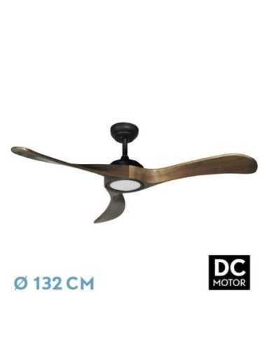 Ventilador DC CASTELO 18W Negro/ROBLE 3ASPAS