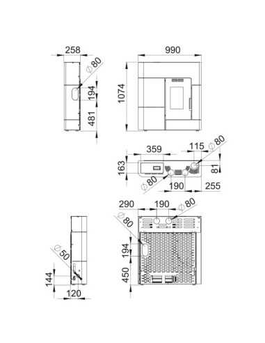 Estufa De Pellet BRONPI Clara Negra Y Blanca | Hogar Cahersa