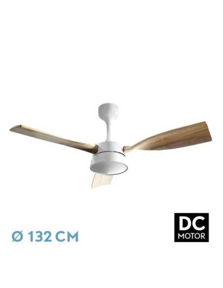 Ventilador DC ESTIO 24W Blanco/Haya 3ASPAS132D