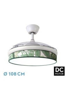 Ventilador DC MODA 72W Blanco/HOJA VERDE 108D