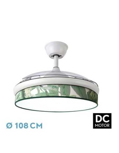 Ventilador DC MODA 72W Blanco/HOJA VERDE 108D