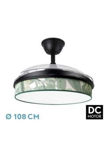 Ventilador DC MODA 72W Negro/HOJA VERDE 108D