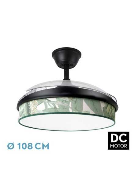 Ventilador DC MODA 72W Negro/HOJA VERDE 108D