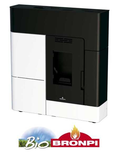 Estufa De Pellet BRONPI Clara Negra Y Blanca | Hogar Cahersa
