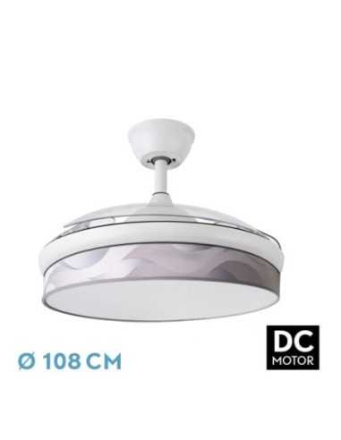 Ventilador DC MODA 72W Blanco/OLA Gris 108D 3ASPAS