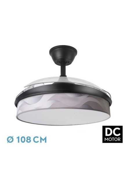 Ventilador DC MODA 72W Negro/OLA Gris 108D 3ASPAS