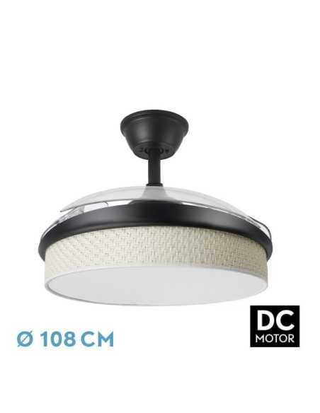 Ventilador DC MODA 72W Negro/CAÑIZO Blanco 108D