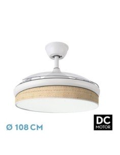 Ventilador DC MODA 72W Blanco/CAÑIZO CLARO 108D