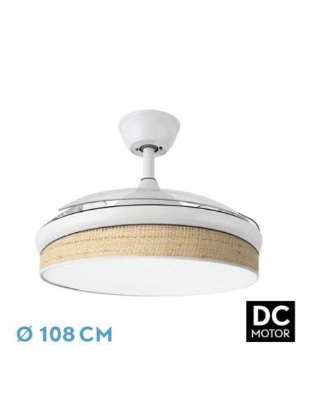 Ventilador DC MODA 72W Blanco/CAÑIZO CLARO 108D