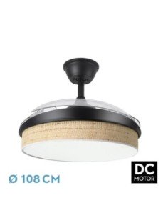 Ventilador DC MODA 72W Negro/CAÑIZO CLARO 108D