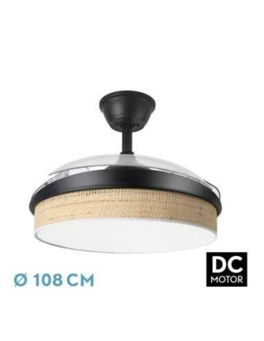 Ventilador DC MODA 72W Negro/CAÑIZO CLARO 108D