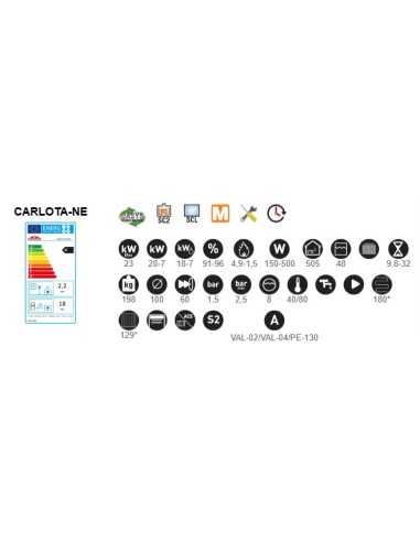 Estufa Hidro De Pellet BRONPI Carlota 23 Neg | Hogar Cahersa