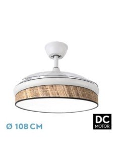 Ventilador DC MODA 72W Blanco/CAÑIZO OSCURO 108D