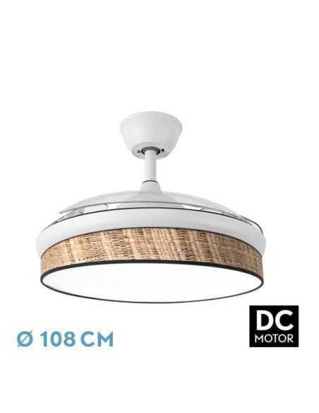 Ventilador DC MODA 72W Blanco/CAÑIZO OSCURO 108D