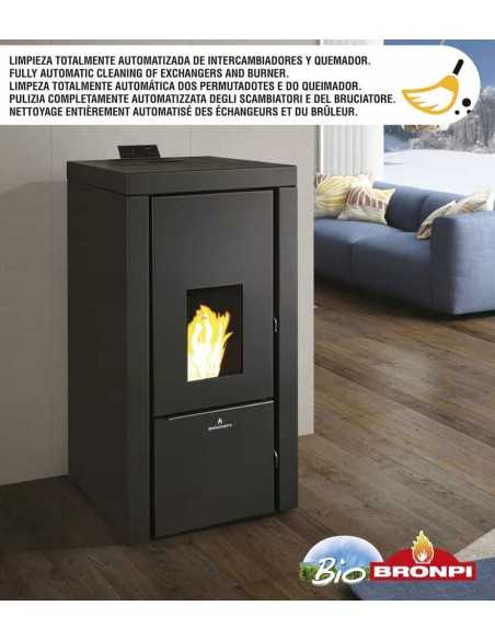 Estufa Hidro De Pellet BRONPI Carlota 23 Neg | Hogar Cahersa
