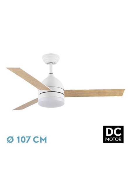 Ventilador DC LEGIO 26W Blanco 3ASPAS Blanco/Haya