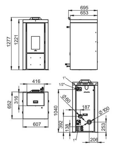 Estufa Hidro De Pellet BRONPI Carlota 23 Neg | Hogar Cahersa