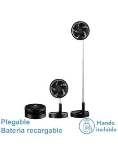 Ventilador DC PORTATIL GALAN Negro 10W 3VEL BATERIA