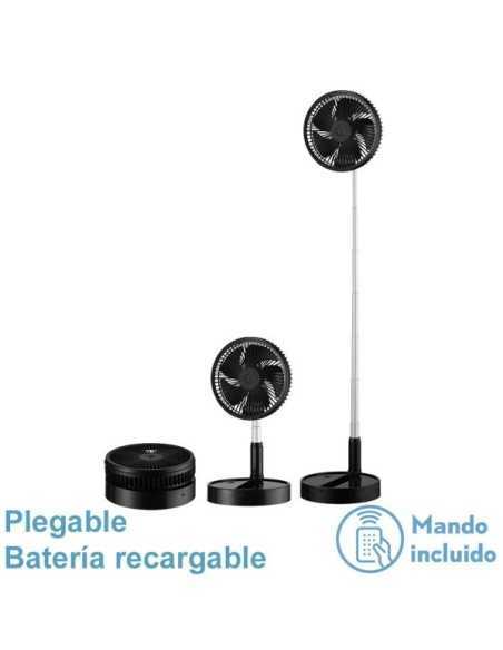 Ventilador DC PORTATIL GALAN Negro 10W 3VEL BATERIA