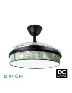 Ventilador DC MODA 72W Negro/HOJA VERDE 91D 3ASPAS