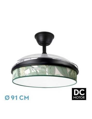 Ventilador DC MODA 72W Negro/HOJA VERDE 91D 3ASPAS