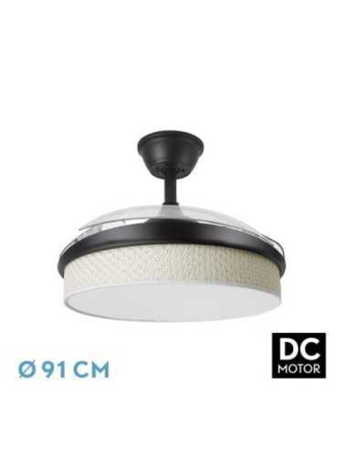 Ventilador DC MODA 72W Negro/CAÑIZO Blanco 91D