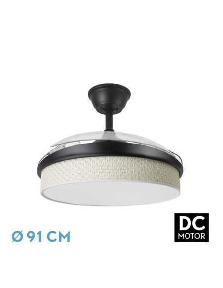 Ventilador DC MODA 72W Negro/CAÑIZO Blanco 91D