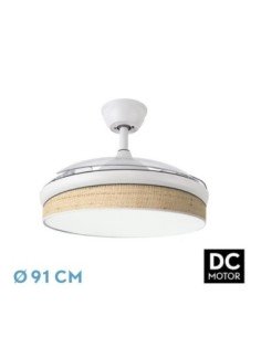 Ventilador DC MODA 72W Blanco/CAÑIZO CLARO 91D