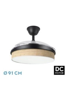 Ventilador DC MODA 72W Negro/CAÑIZO CLARO 91D