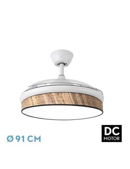 Ventilador DC MODA 72W Blanco/CAÑIZO OSCURO 91D