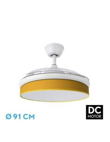 Ventilador DC MODA 72W Blanco/AMARILLO 91D 3ASPAS