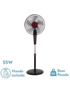 Ventilador de Pie BORLON Negro/BURDEOS 3 VEL.55W