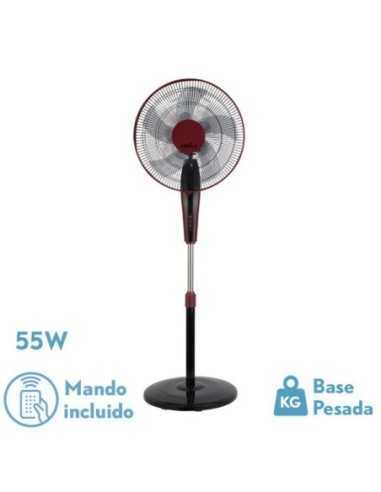 Ventilador de Pie BORLON Negro/BURDEOS 3 VEL.55W