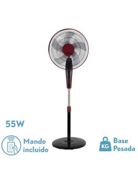 Ventilador de Pie BORLON Negro/BURDEOS 3 VEL.55W